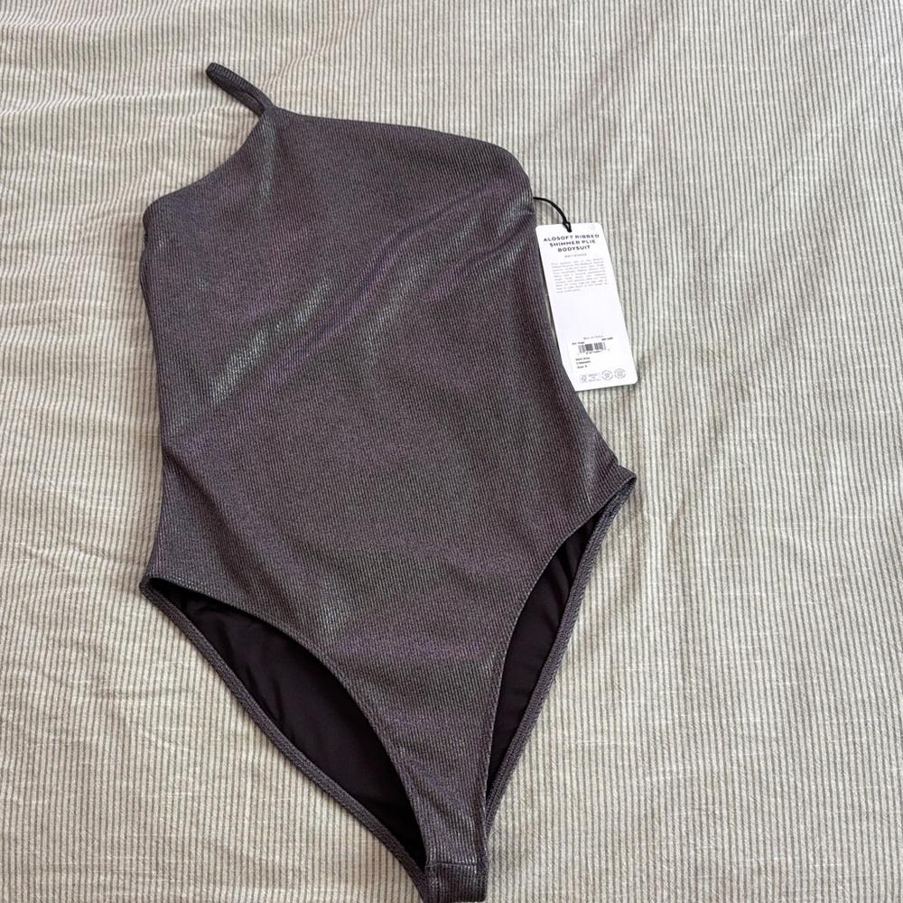 ALO Shimmering One-Shoulder Bodysuit